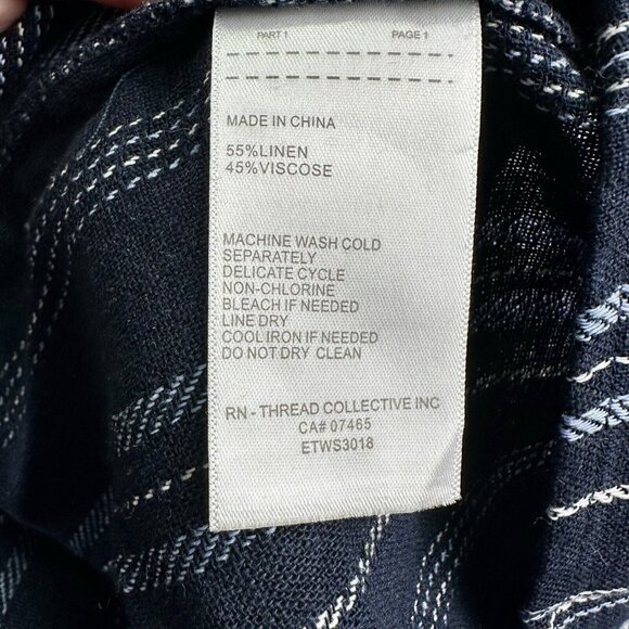 Ellen Tracy Tie Front Linen Blend Dress Size Small Navy White Stripe $129 NWT - Picture 6 of 16